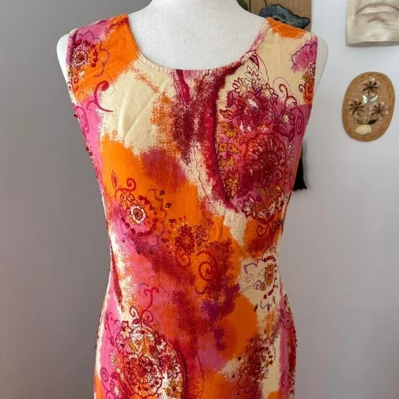90s Sequin Paisley Tie-Back Dress - Picture 2 of 5